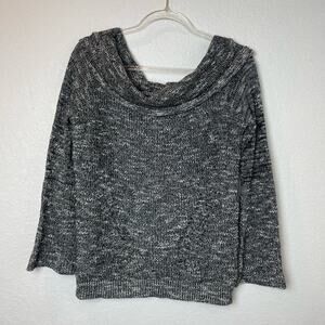 MELROSE & MARKET Black Heathered Off The Shoulder Sweater w/ Back Opening Size M